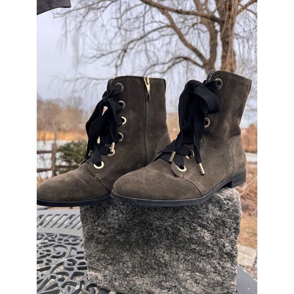 Kate Spade Raquel Olive Green Suede Booties Boots Size 7.5 Excellent Condition - Picture 3 of 7